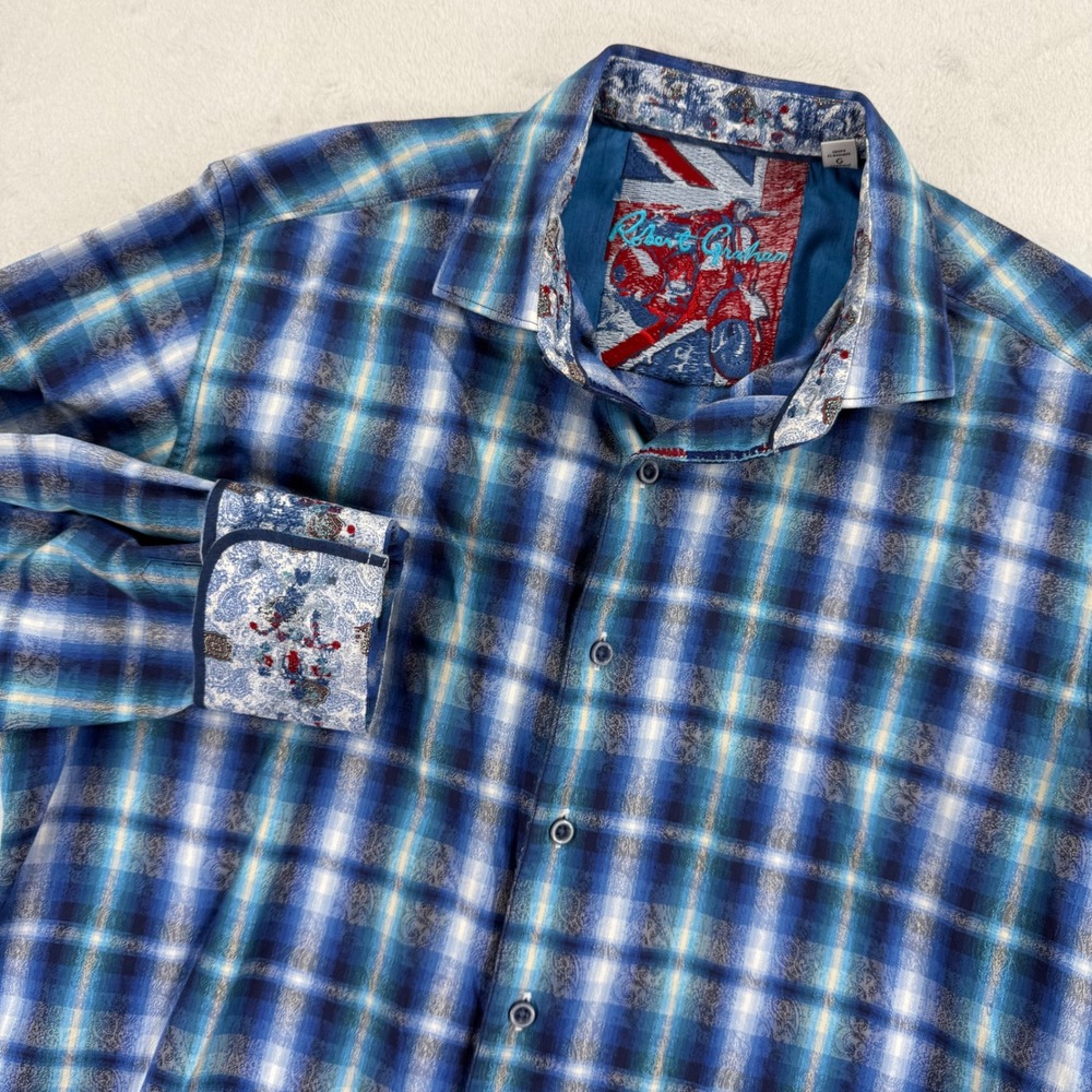 Robert Graham Classic Fit Plaid Long Sleeve Button Up‎ Shirt Mens Large